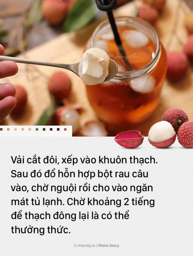 Biến tấu vải thiều nhàm chán thành món tráng miệng đặc sắc