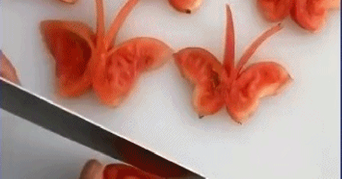 Cách tỉa cà chua thành hình bướm siêu xinh, vụng mấy cũng làm được ngay!