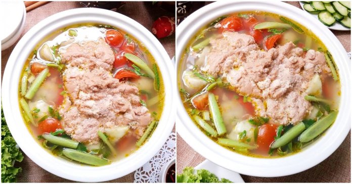 Canh riêu cua khoai sọ, món canh ngon cho ngày nóng