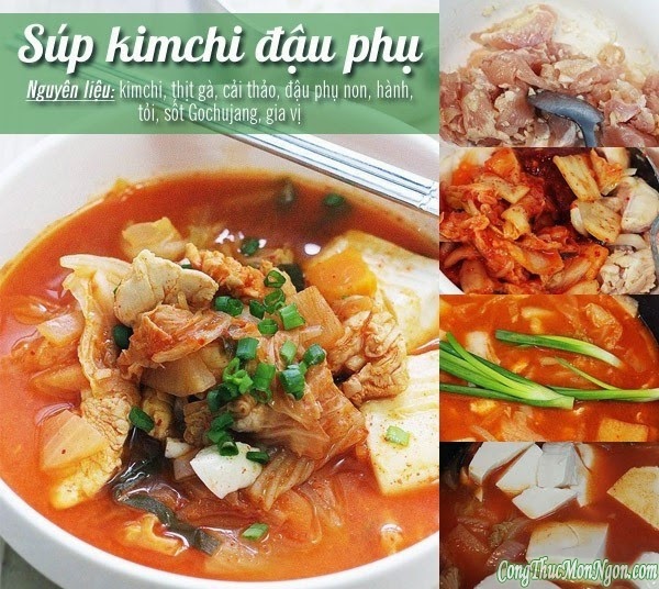 Công thức làm món súp kimchi đậu phụ