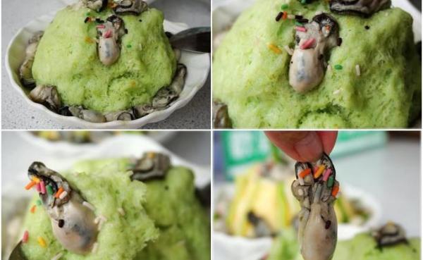Đá bào hàu sống Đài Loan - món ăn không dành cho người bụng yếu