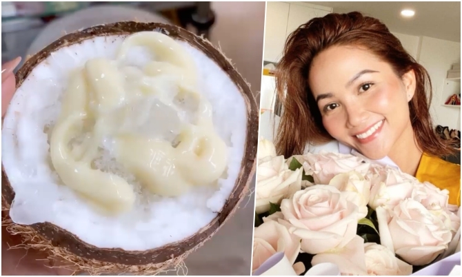 Dừa sáp dầm sữa - món tráng miệng đắt tiền của H'Hen Niê