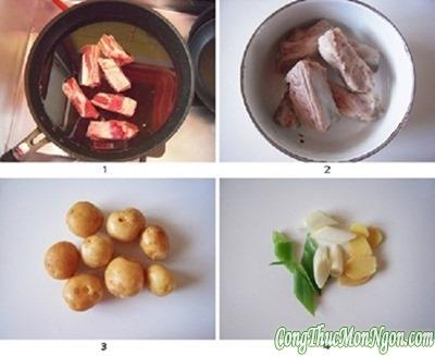 Hướng dẫn làm món sườn om khoai tây