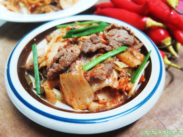 Kim chi xào thịt bò - món ngon ấm bụng