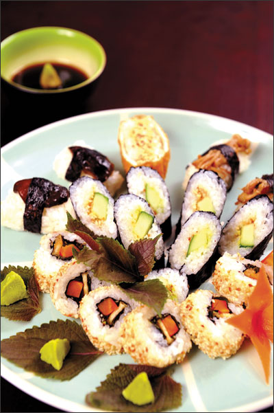 Sushi chay ngũ sắc