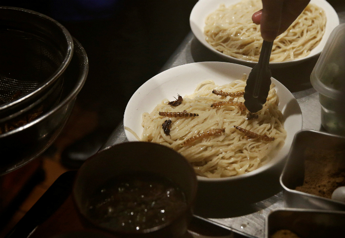 Bát mì đầy sâu bọ rùng rợn nhưng vẫn hút khách ở Nhật Bản