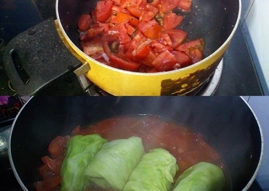 Cách làm bắp cải cuộn thịt sốt cà chua ngày cuối tuần